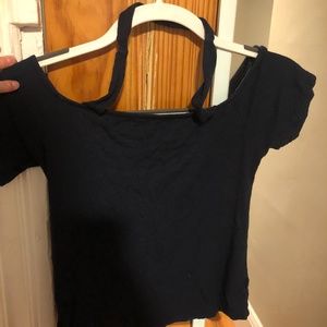 Off the shoulder/halter soft & sexy ribbed top